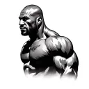 create a tattoo in which we follow the same placement as dwayne the rock johnson's tattoo. I want it to have an animal,  tattoo design idea