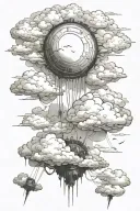 icated falling among the clouds tattoo design idea