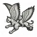 two cats flying with wings like tiny cherubs tattoo design idea