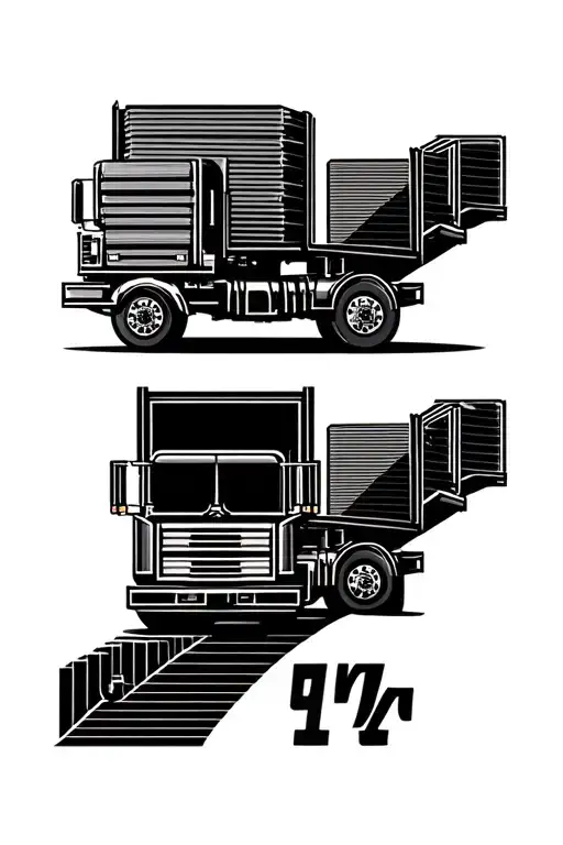 degree in logistics truck carrying a load tattoo design idea
