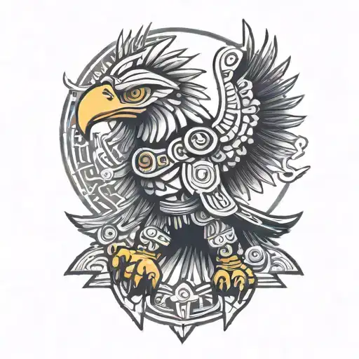 Aztec eagle warrior tattoo design idea