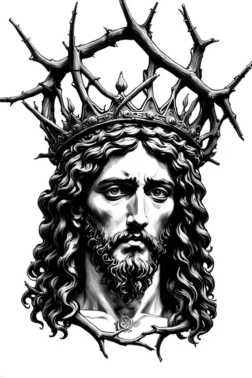 jesus thorn crown twisting around arm tattoo design idea