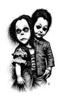 horror style, scream, chucky, bride of chucky, Michael myers, it, Jason tattoo design idea