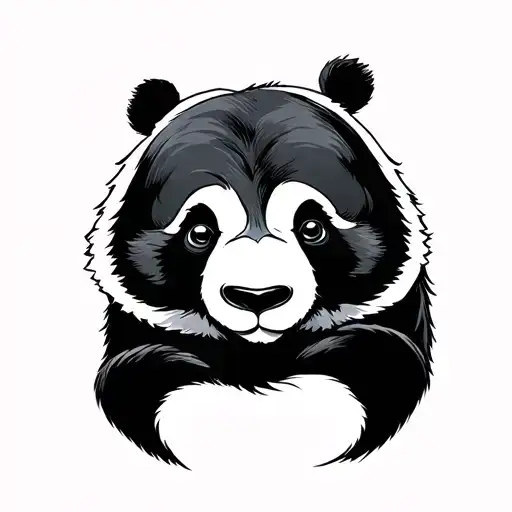 panda face tattoo design idea