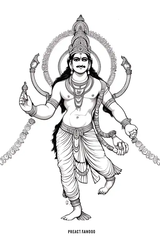 India Hindu God Hanuman tattoo design idea