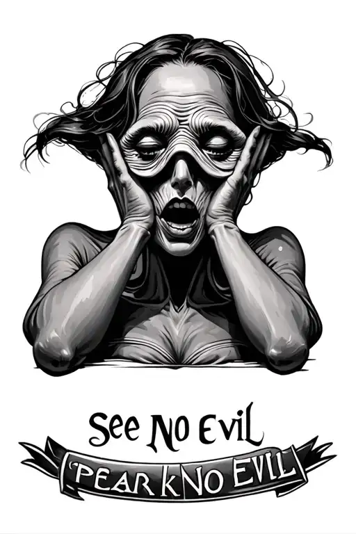 See No Evil Hear No Evil Speak No Evil tattoo design idea