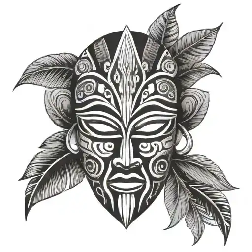 African Mask tattoo design idea