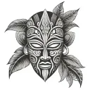 African Mask tattoo design idea