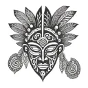 African Mask tattoo design idea