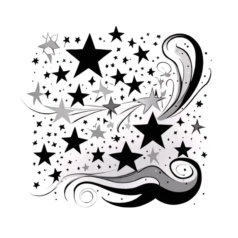 stars scattered tattoo design idea