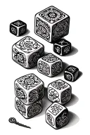dnd dice set tattoo design idea