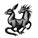 Rabbit, dragon, pig, rabbit, monkey, rabbit, horse, rooster, dragon, dragon, boar. They all need to be connected with a  tattoo design idea