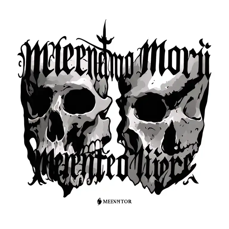 "MEMENTO MORI MEMENTO VIVERE" Memento Mori Memento Vivere in latin font all caps on opposite pecs  tattoo design idea
