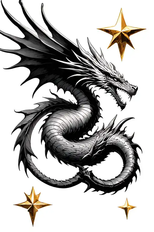 aquarius sign ,born 14 02 2000 golden snitch dragons stars tattoo design idea