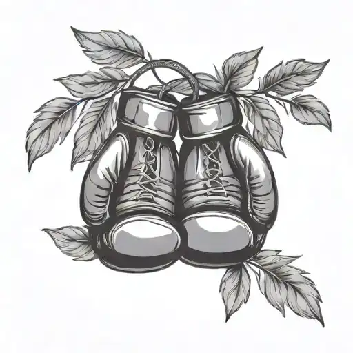 boxing gloves hanging. laurel wreath tattoo design idea