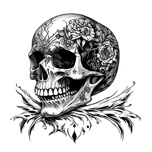 skulls representing dark periods tattoo design idea