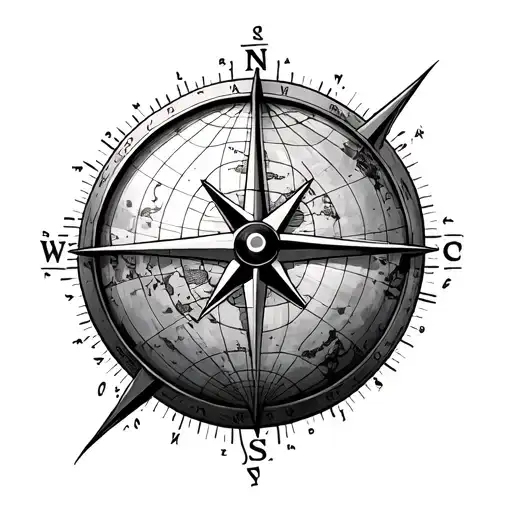 Globe Compass tattoo design idea