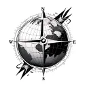 Globe Compass tattoo design idea
