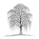 weeping willow tree with two trails tattoo design idea