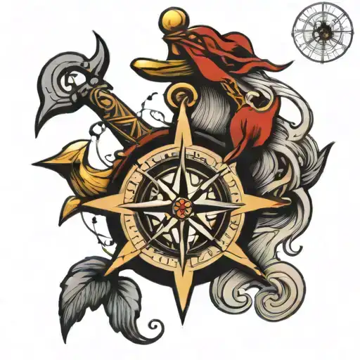 Compass anchor cruise ship tattoo designs tattoo design idea