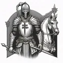 Templar knight tattoo design idea
