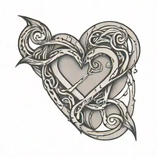 polyamory infinity heart tattoo design idea