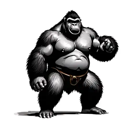 sumo gorilla tattoo design idea