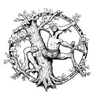 rip dad tree climber tattoo design idea