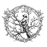 rip dad tree climber tattoo design idea