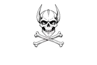 a viking skull and crossbones tattoo design idea
