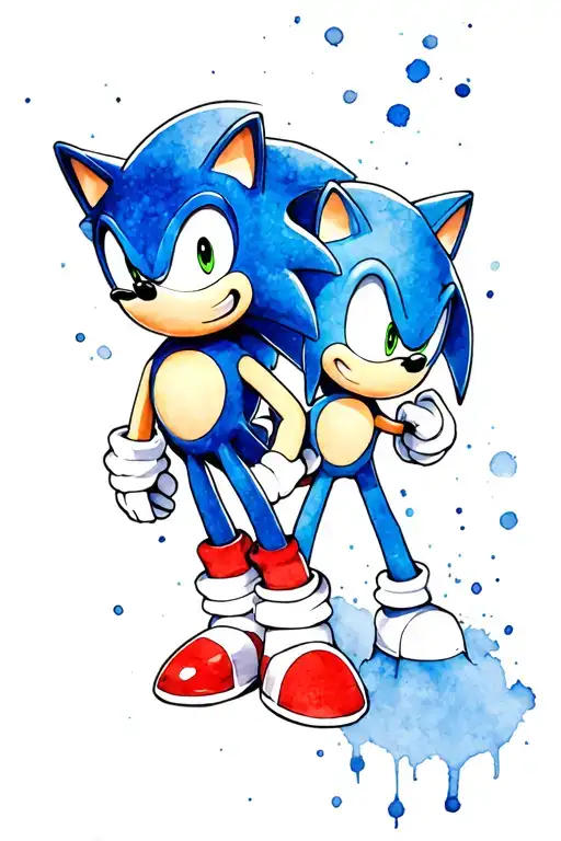 sonic the hedgehog and knuckles tattoo design idea
