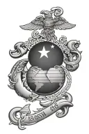 us marine emblem realism style tattoo tattoo design idea