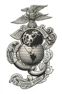 us marine emblem realism style tattoo tattoo design idea