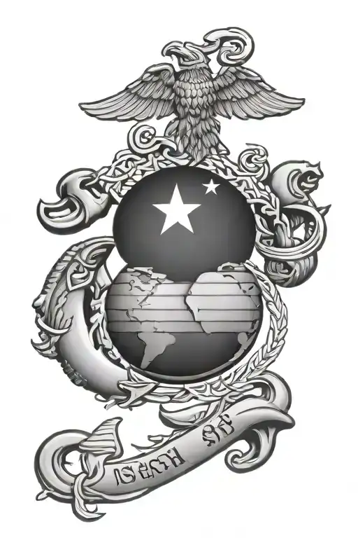 us marine emblem realism style tattoo tattoo design idea
