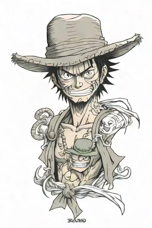 one piece luffy zoro gold roger shanks kaido   tattoo design idea