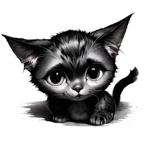 coraline cat tattoo design idea