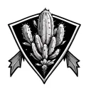 arrowhead with cactus tattoo design idea