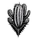 arrowhead with cactus tattoo design idea