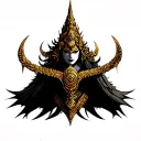 golden Thai warrior tattoo design idea