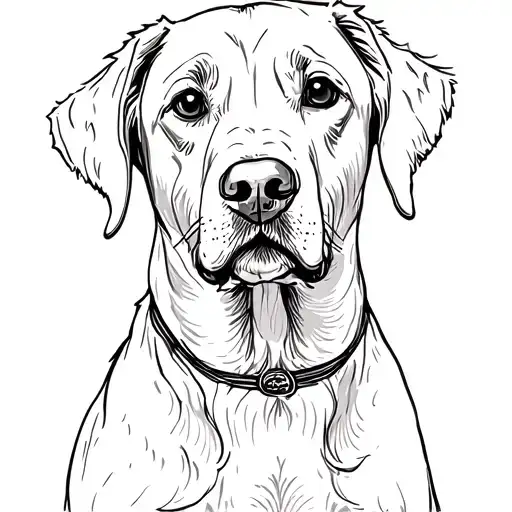 a labrador retriever dog, Tim Burton Style tattoo design idea