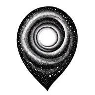 Fibonacci spiral shaped galaxy tattoo design idea