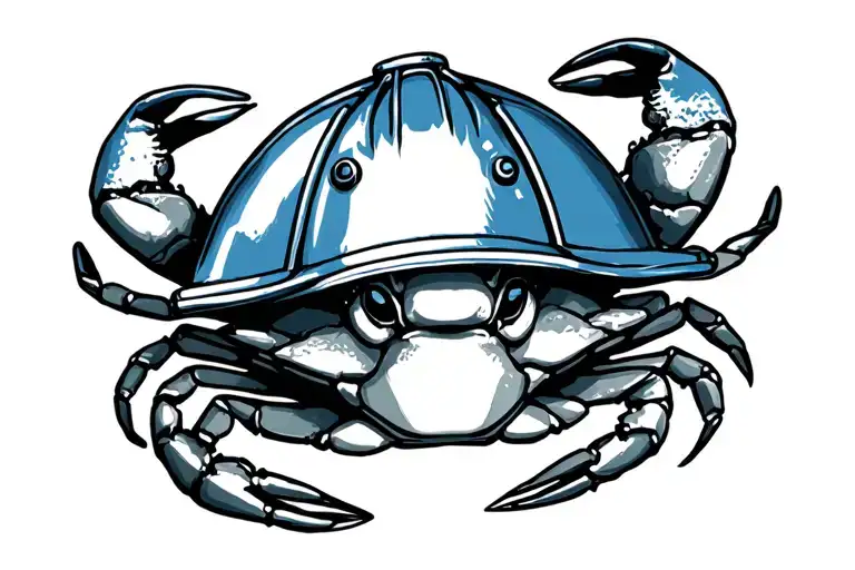 Blue Crab firefighter helmet tattoo design idea