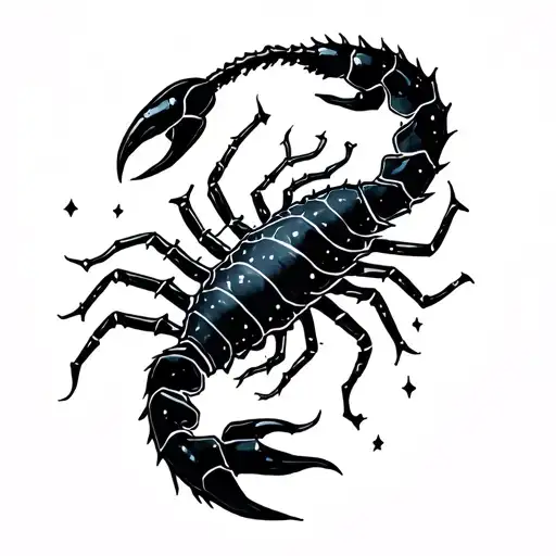 scorpio and aquarius constellation tattoo design idea