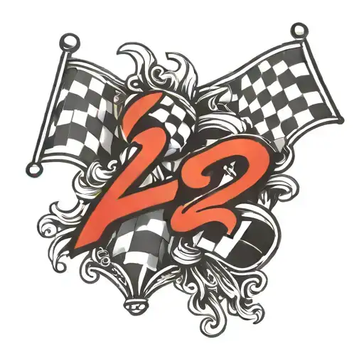 checkered flag and numbers 521 tattoo design idea