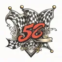 checkered flag and numbers 521 tattoo design idea