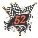 checkered flag and numbers 521 tattoo design idea
