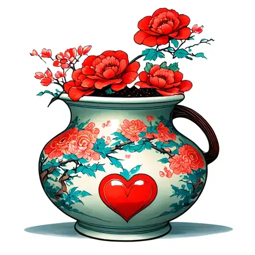 alabaster jar overflowing with love tattoo design idea