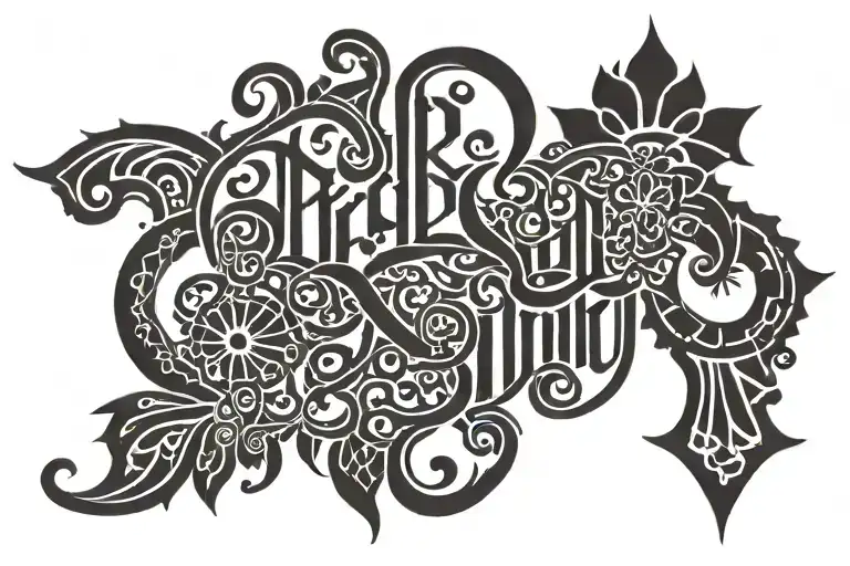 Arabic words tattoo design idea