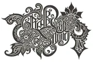 Arabic words tattoo design idea