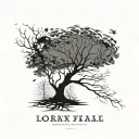 the tree falls the way it leans, becareful where u lean , quote the lorax abstract minimalistic deep philosophical  tattoo design idea